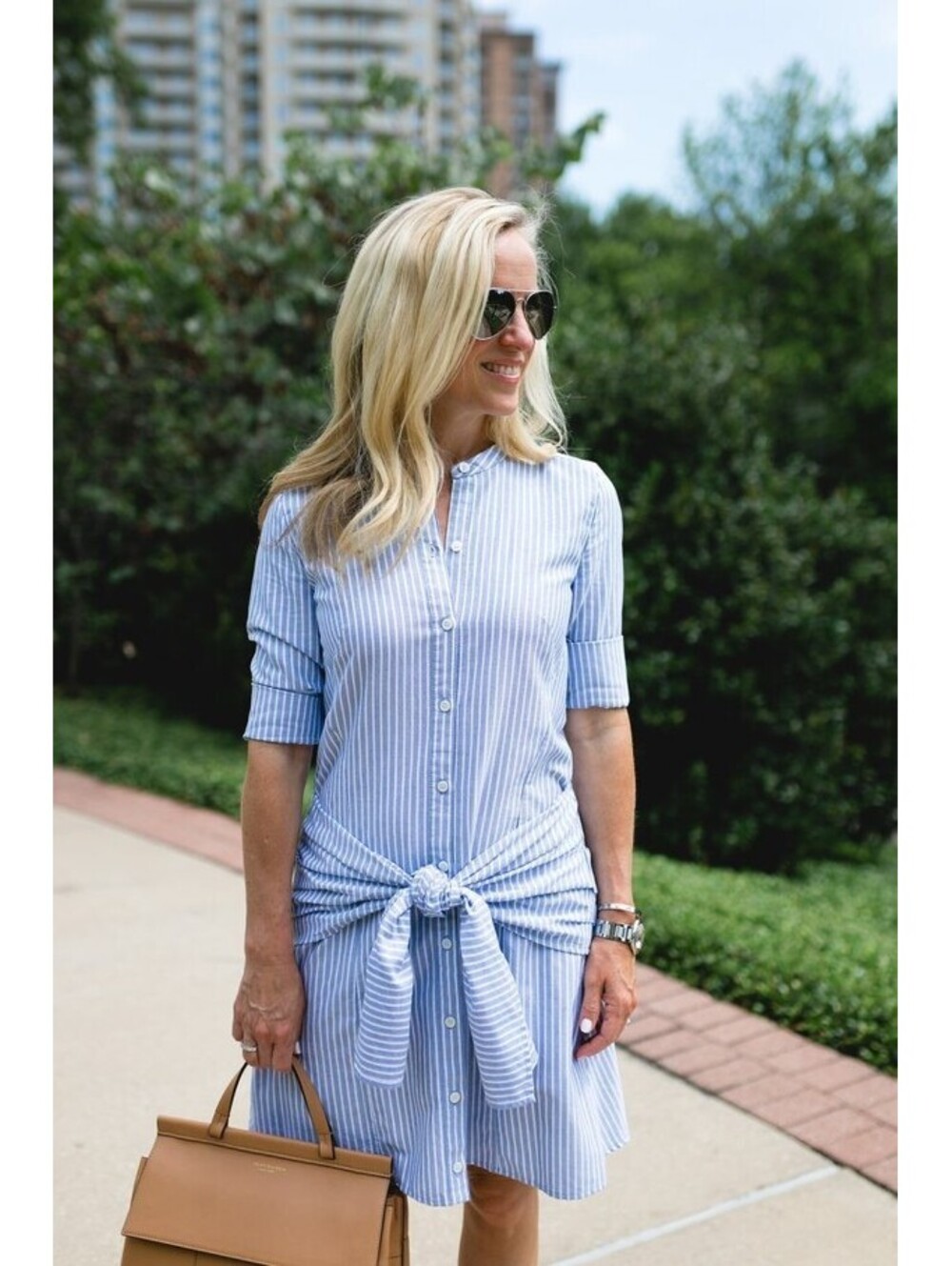 Veronica Beard With a Twist Updated Shirtdress Blue White Stripes Sz 4 EUC #653